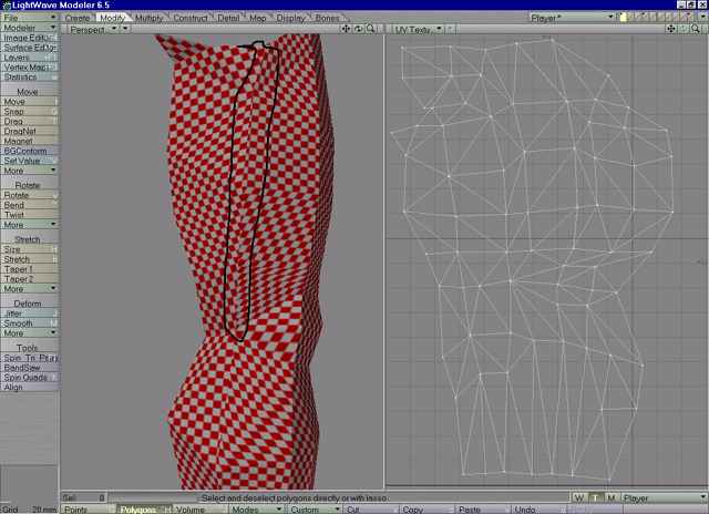 Lightwave Leg-Model showing seam