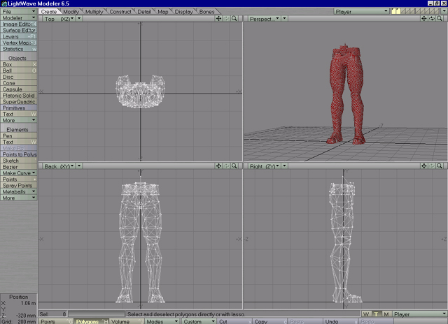 Lightwave Leg-Model mirrored