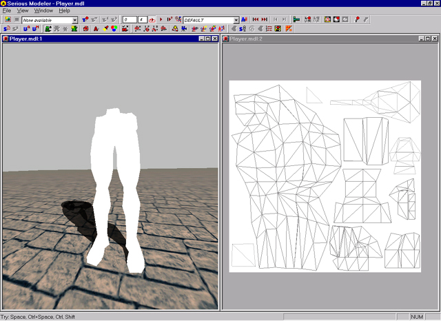 SeriousModeler with Leg-Model imported