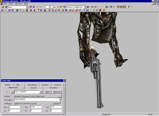 SeriousModeler Body-Part with Colt as Attachment