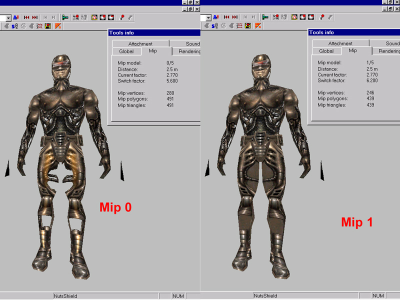 SeriousModeler StainlessSteve-Model different MipMaps