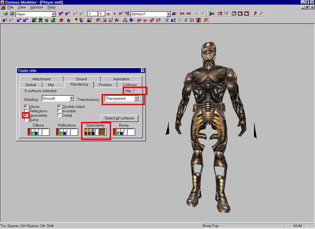 SeriousModeler StainlessSteve-Model specularity from Mip1