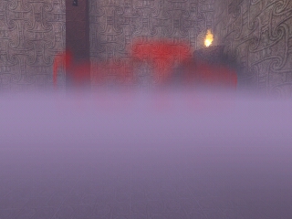 TechTest showing a Model in Fog which is using Translucent-Blending